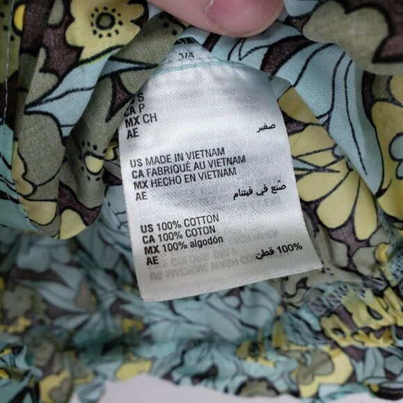 INC International Concepts Button Front Blue Floral Print Small (AR) - Picture 4 of 7